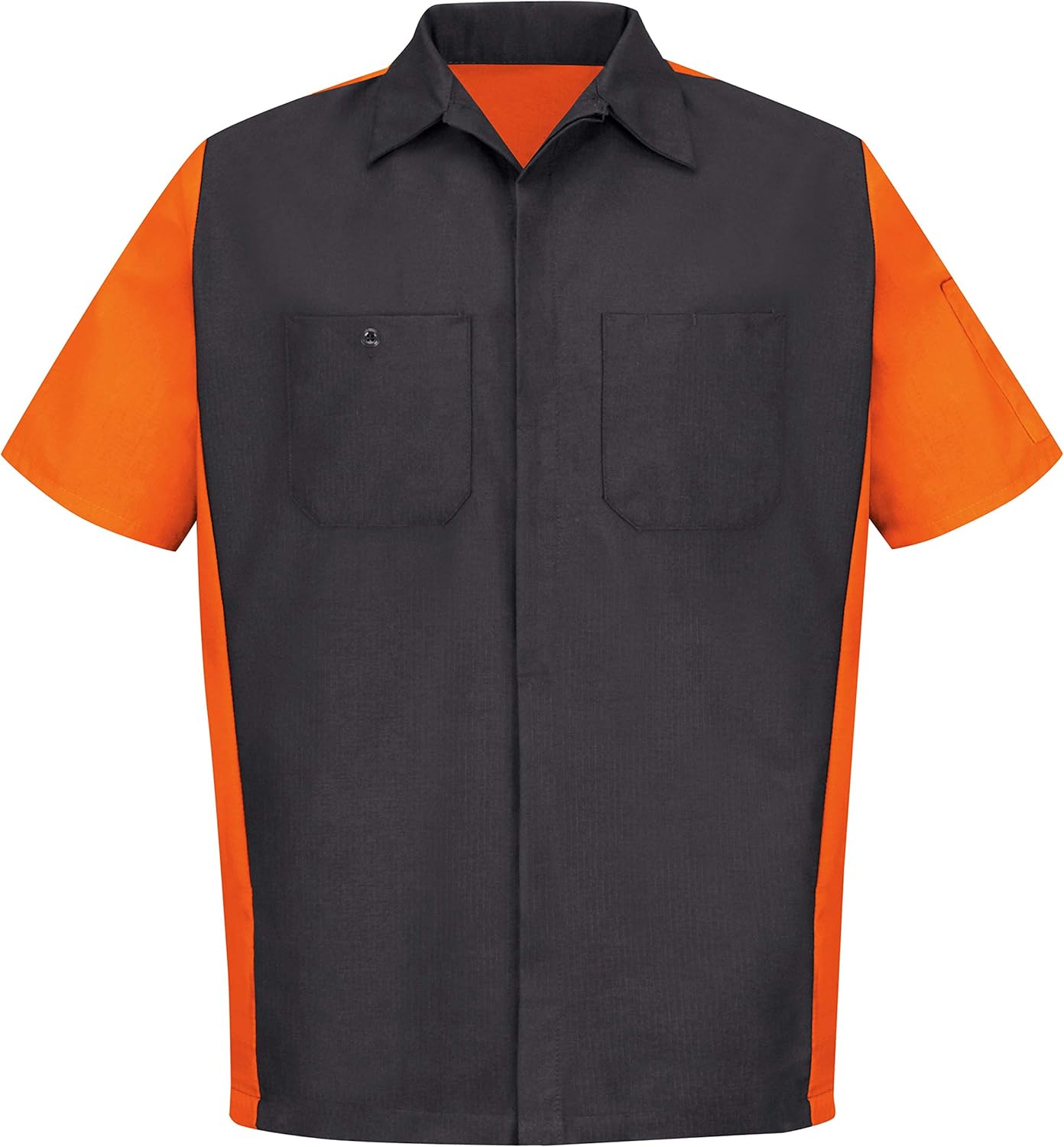 Red Kap Short Sleeve Two-Tone Crew Shirt: Clothing