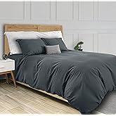 White Classic Grey Duvet Cover Queen Size, Microfiber Duvet Cover with Zipper, Set of 1 Down Comforter Cover with 2 Pillow Shams, Luxury Comforter Cover Queen Size | Comforter Not Included