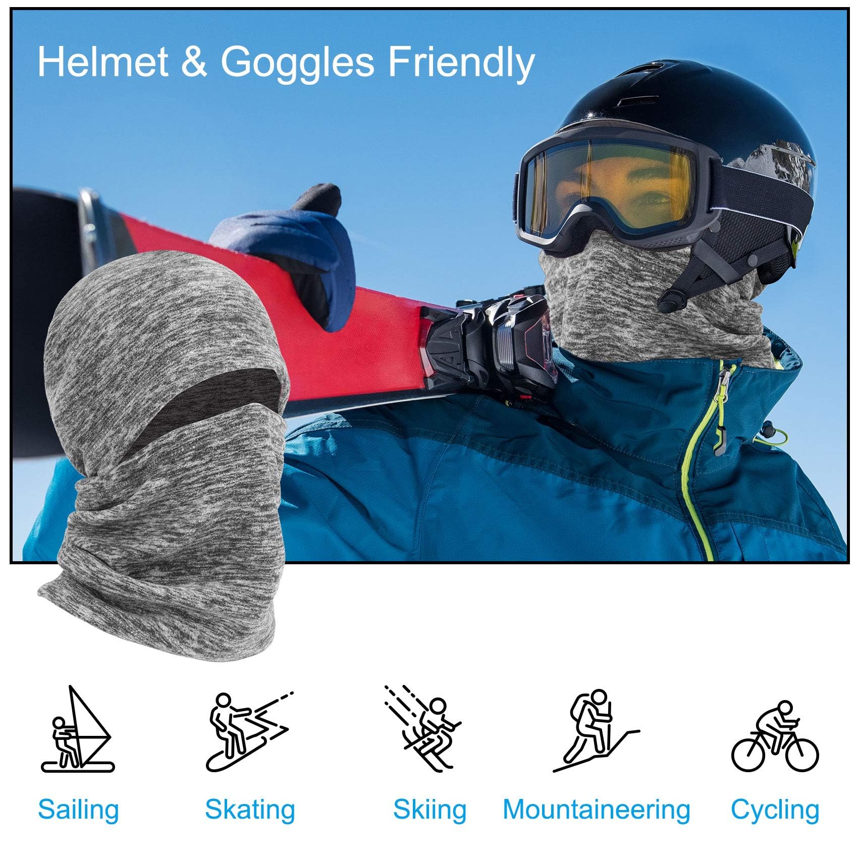 Balaclava Ski Mask,Winter Hat for Cold Weather Skiing Snowboarding Motorcycle Riding Breathable Warm Thermal Windproof Women