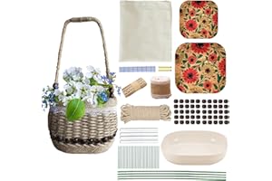 AOUXSEEM 99 Pcs Basket Weaving DIY Kits for Beginners, Jute Rope Woven Lace Storage Flower Basket with Handles for Easter Picnic Home Wedding Decorations Crafts Projects Gifts