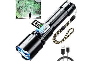 Rechargeable Flashlight 990000 High Lumen, Brightest LED Flashlights with IPX7 Waterproof, Zoomable, 6 Lighting Modes Super B