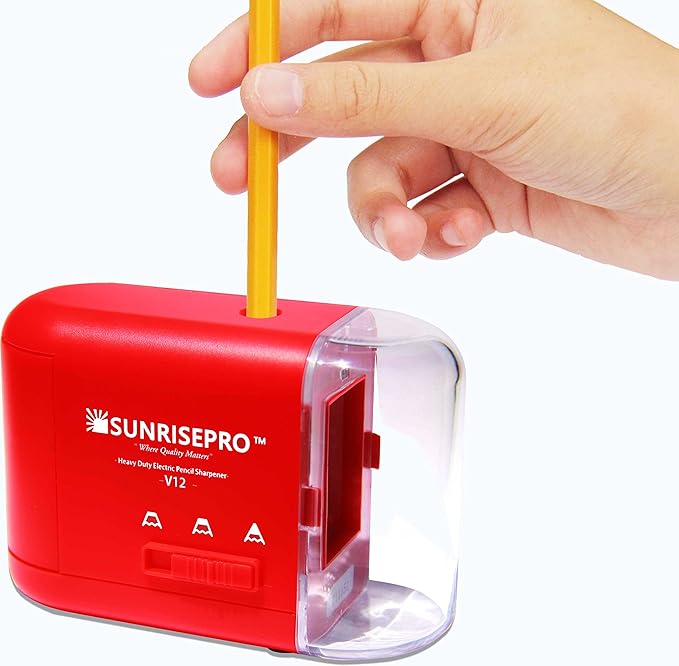 Electric Pencil Sharpener Battery Operated With Container 3 Ways To