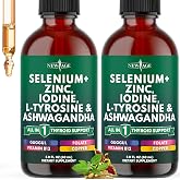 Thyroid Support Drops - Selenium, Zinc, Iodine, L Tyrosine, Ashwagandha, Turmeric, Schisandra Guggu, Cayenne, Basil - Liquid Supplement Folate Copper Alcohol -Free, Vegan, Non-GMO &ndash; 4 oz