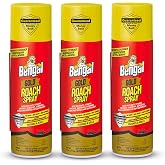 Bengal Gold Roach Spray Dry Aerosol Indoor Roach Killer - 11 oz - 3 Pack | Prevents Reinfestation for 6 Months - Flushes Hidden Roaches, Odorless, Non-Staining Dry Formula, Crack &amp; Crevice Bug Spray