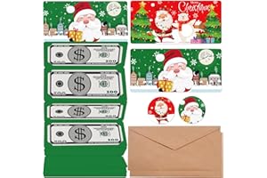 Meiidoshine 2 Pack Christmas Money Gift Holder with 10 Bill Slots and 4 Card Slots, Surprise Christmas Gifts Money Card Holders with Envelopes for Kids Adults, Fun Ways to Give Cash Ideas