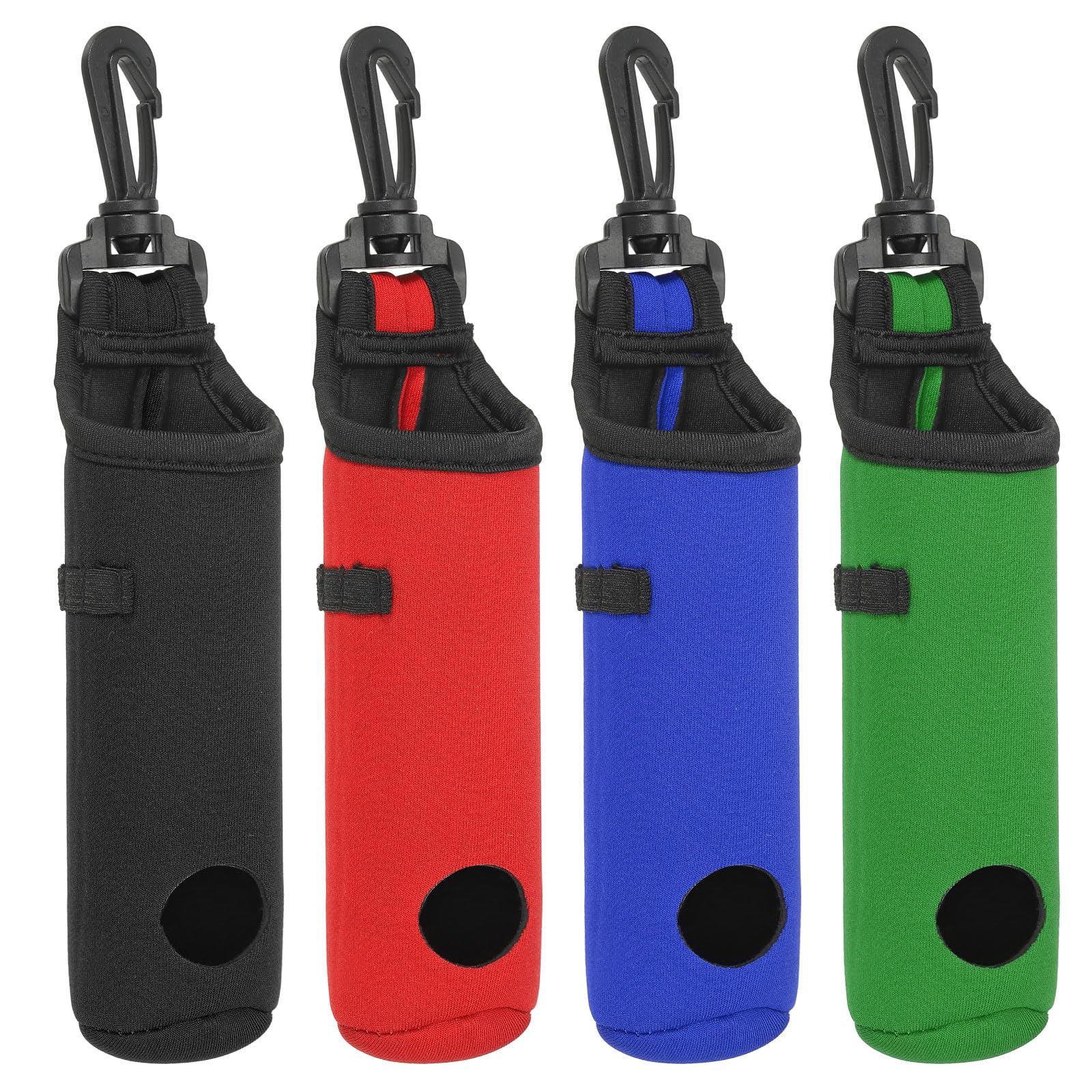 PATIKIL Golf Ball Carry Bag, 4Pack Golf Tee Holder Pouch Portable Neoprene Golf Ball Holder with Clip for Men and Women Storage Gifts, 4 Color