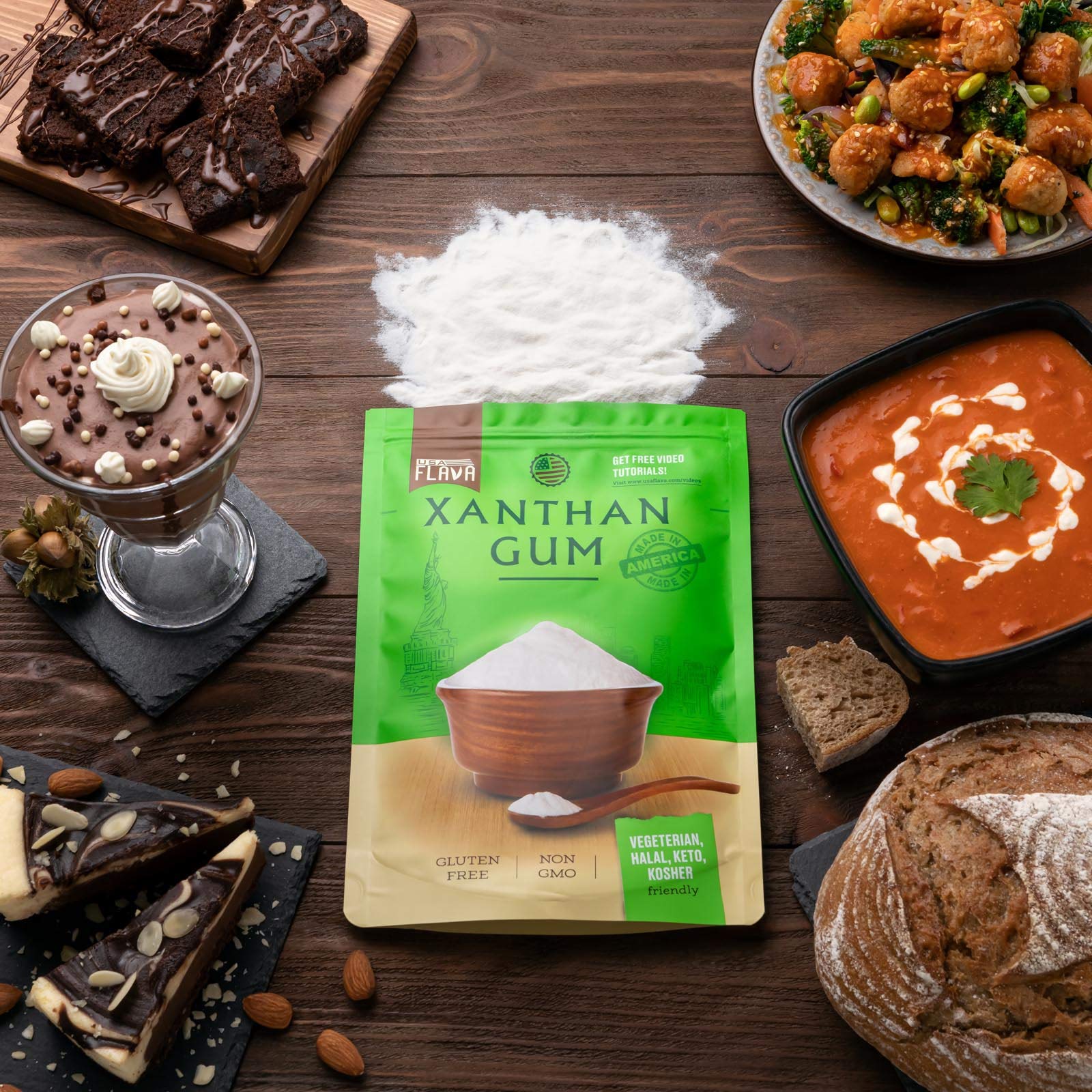 Made in USA Xanthan Gum (8 oz), Premium Quality, Food Grade Thickener