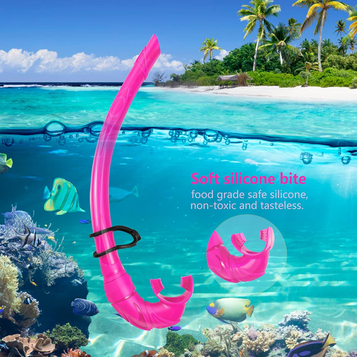 Aisrida Diving Snorkel, Flexible Roll Up Snorkeling Gear for Adults, Freediving Wet Snorkel with Compact Storage Case, Easy Breath Diving Snorkel for Lap Swimming Scuba Diving : Sports & Outdoors