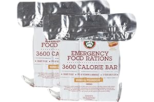 Grizzly Gear Emergency Food Rations- 3600 Calorie Vanilla Bars (2 Pack) - 6 Day, 144 Hour Supply For Disaster, Hurricane, Flood Preparedness - Less Sugar, More Nutrients - 5 Year Shelf Life