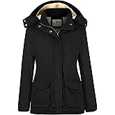 Wenven Women's Winter Warm Sherpa Lined Jacket Heavy Parka Coat with Hood