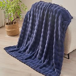 NEWCOSPLAY Twin Blanket for Couch Dark Navy Super