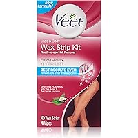 Veet Leg and Body Hair Remover Cold Wax Strips, 40 ct (Pack of 3)