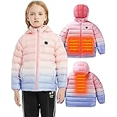 HEWINZE Kids Heated Jacket,Lightweight Water-Resistant Hooded Puffer Heated Coat for child with 5V Battery Pack(Unisex)