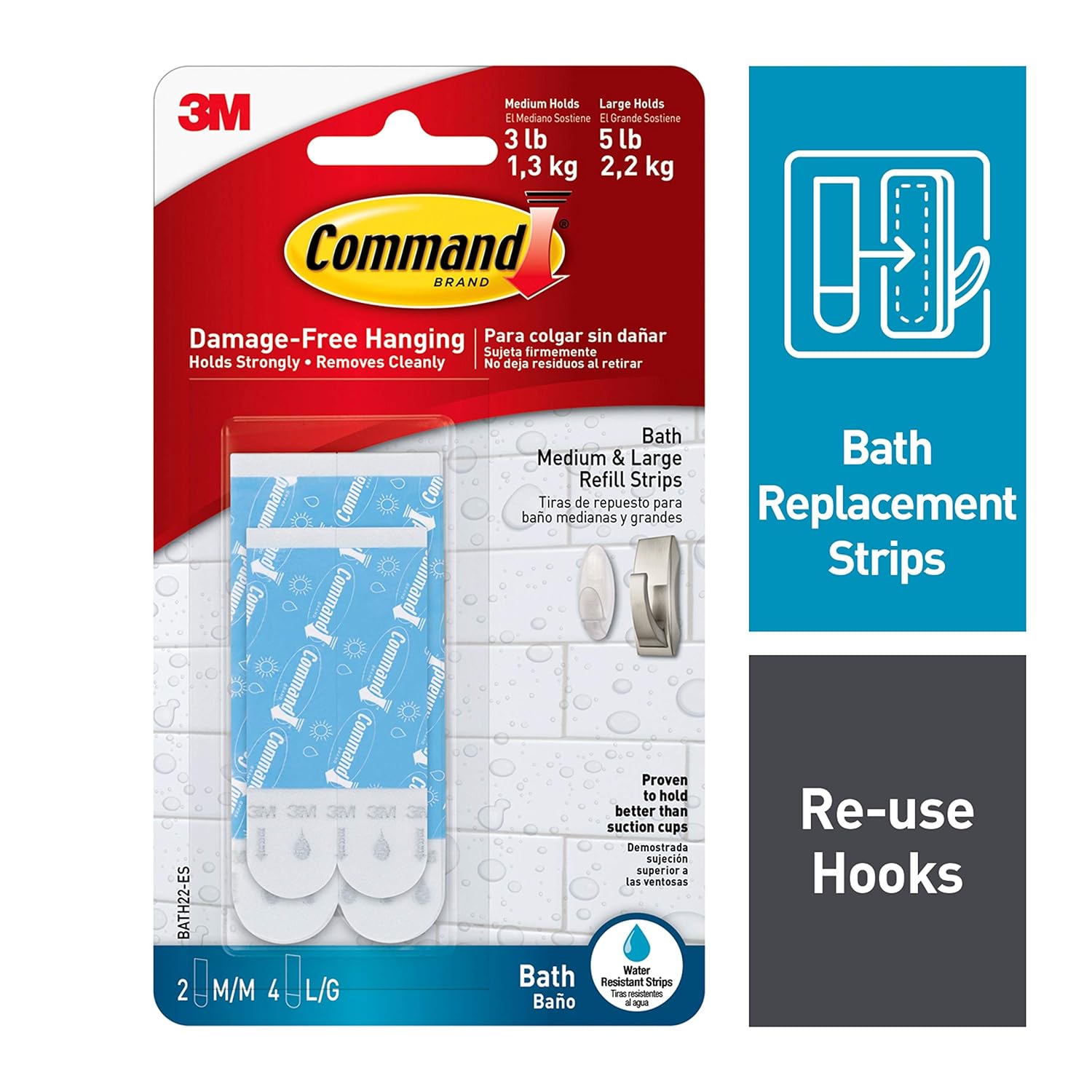Poster Strips, 64 Strips Damage-Free Hanging Poster Hangers No Tools Wall Hanging Strips For Posters 64 White Command Adhesive Strips
