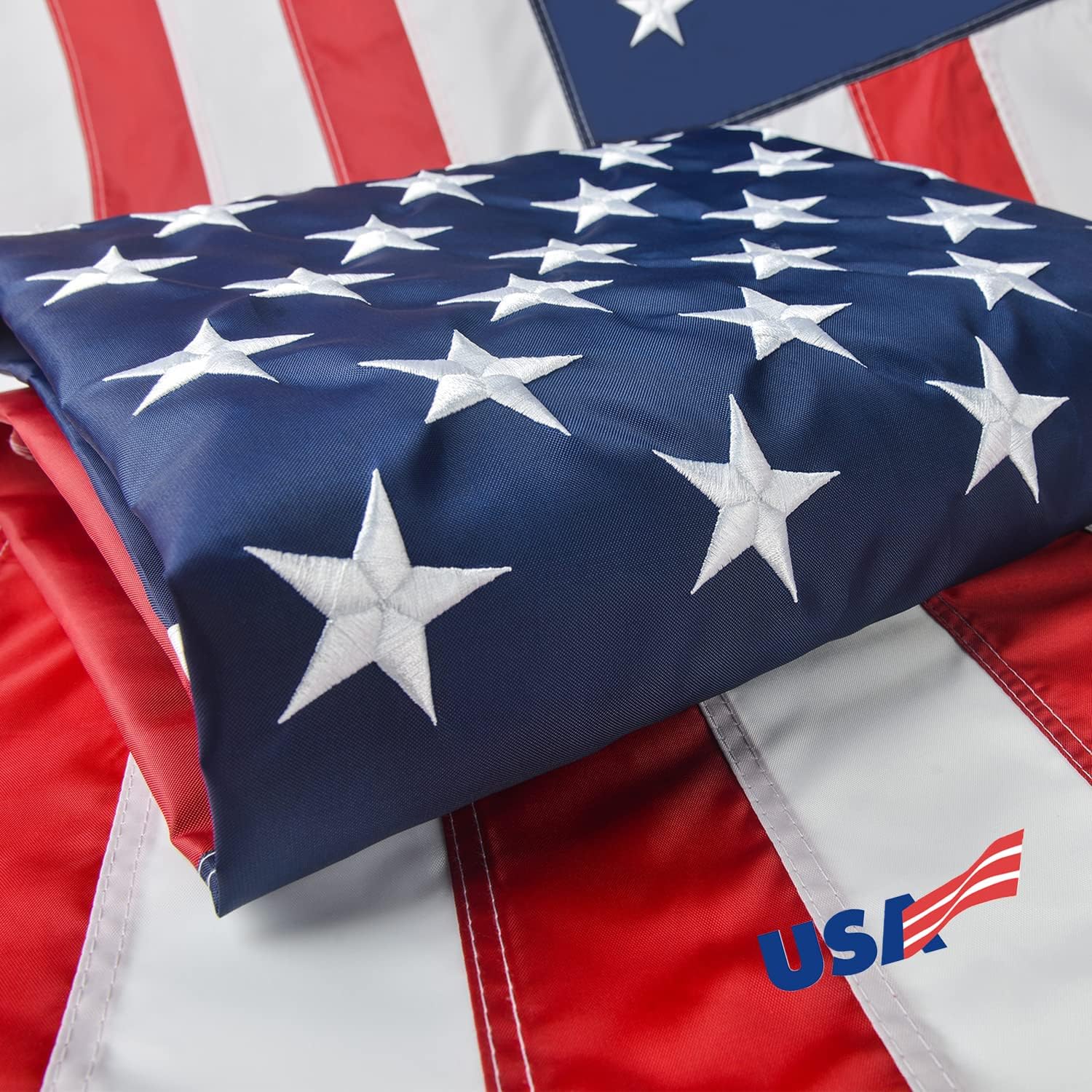 Flags - American Flags for Outside 3x5, US Flag Outdoor Heavy Duty, Embroidered Stars/Sewn Stripes/UV Protection/Brass Grommets, USA Flags Made in USA High Wind