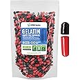 XPRS Nutra Size 00 Empty Capsules - 500 Count Empty Gelatin Capsules - Empty Pill Capsules - DIY Capsule Filling - Fillable Pill Capsules Empty Gel Caps (Black/Red)