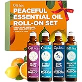 Gya Labs Peaceful Roll on Essential Oils Set - 0.34 Fl Oz Each - Essential Oil Set Relaxation Womens Gifts for Christmas - Blends for Calm, Aromatherapy Stocking Stuffers, Relaxing Gifts for Women