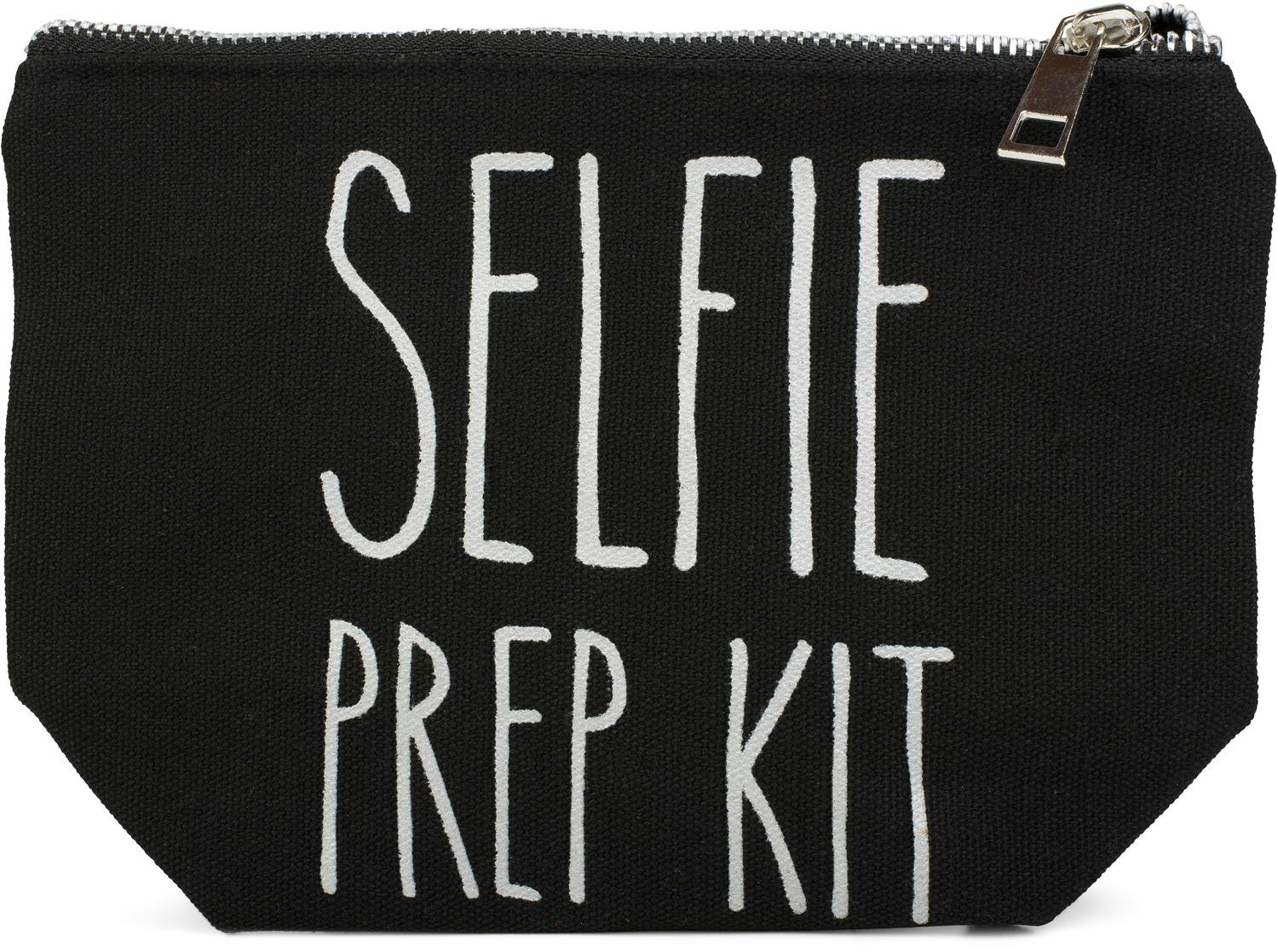 styleBREAKER Statement Beauty Bag with 'Selfie PREP KIT' Print, Cosmetics Bag, Make up Bag, Bag, Ladies 02013004, Color:Black