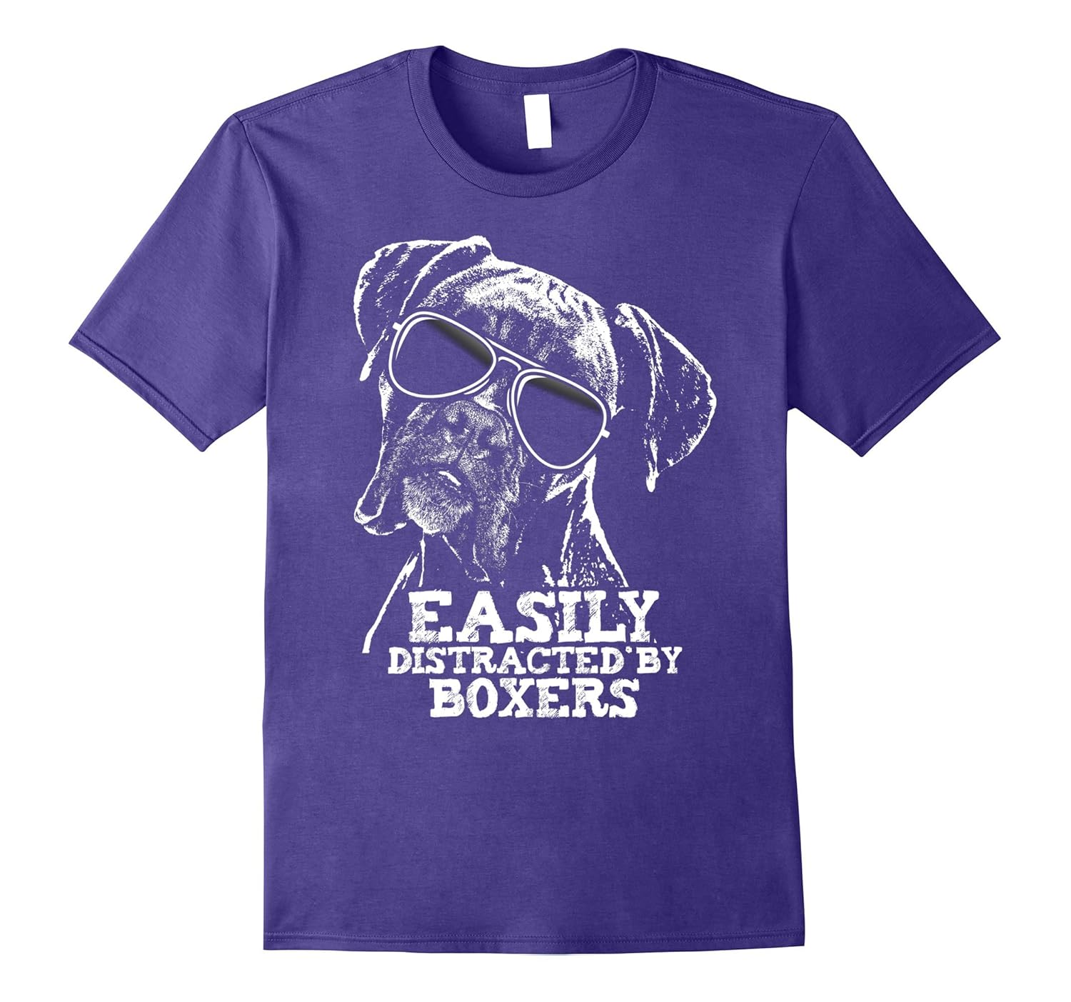 Easily Distracted By Boxers Funny Dog Loving T-Shirt-ANZ