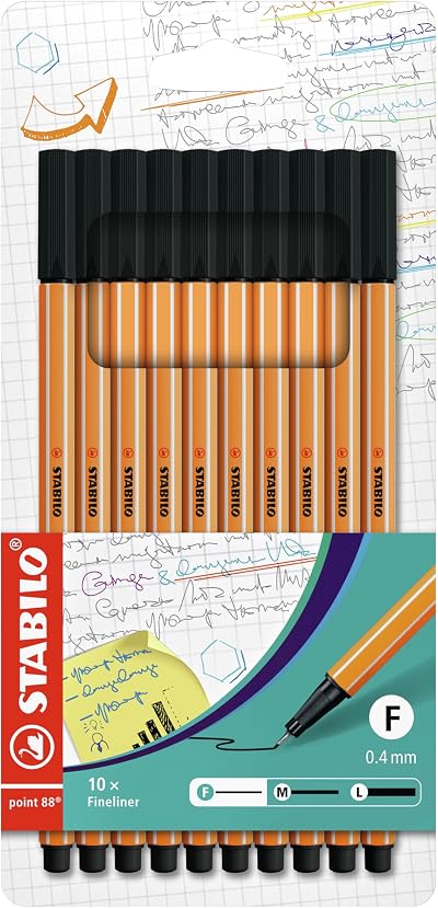 Stabilo point 88 Fineliner Pack of 10 Black