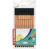 STABILO Point 88 Fineliner, Black, Wallet of 10