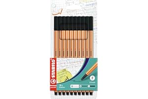 STABILO Point 88 Fineliner, Black, Wallet of 10