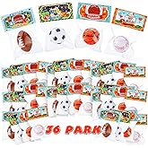 Zhanmai 36 Pcs Valentines Day Sport Stress Balls with Gift Cards for Kids Valentines Basketball Baseball Football Party Favors Supplies for Stuffers Piñata Filler Classroom School Exchange Prize
