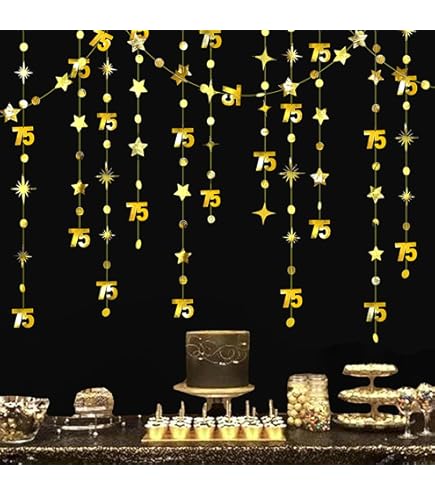 Gold Glitzer Zahlen-Cutouts Für 75. Geburtstag - 12 Stück, 10,2 Cm Hoch - Doppelseitig Glitzernd