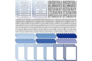 Sinload 92 Pcs Science Fair Board Supplies 60 Trim Scalloped Bulletin Borders 18 Presentation Subtitles 6 Project Titles 8 Letter Sticker for Classroom Display Boards (Blue Tone)