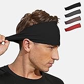 VIMPEP Tenacious Sports Headbands for Men Soft Feeling Non Silp Sweatband Workout Headband for Running,Cycling,Basketball,Tennis,Yoga Fitness Stretchy Quick-Dry Hairband for Unisex (3/4/6 Pack)
