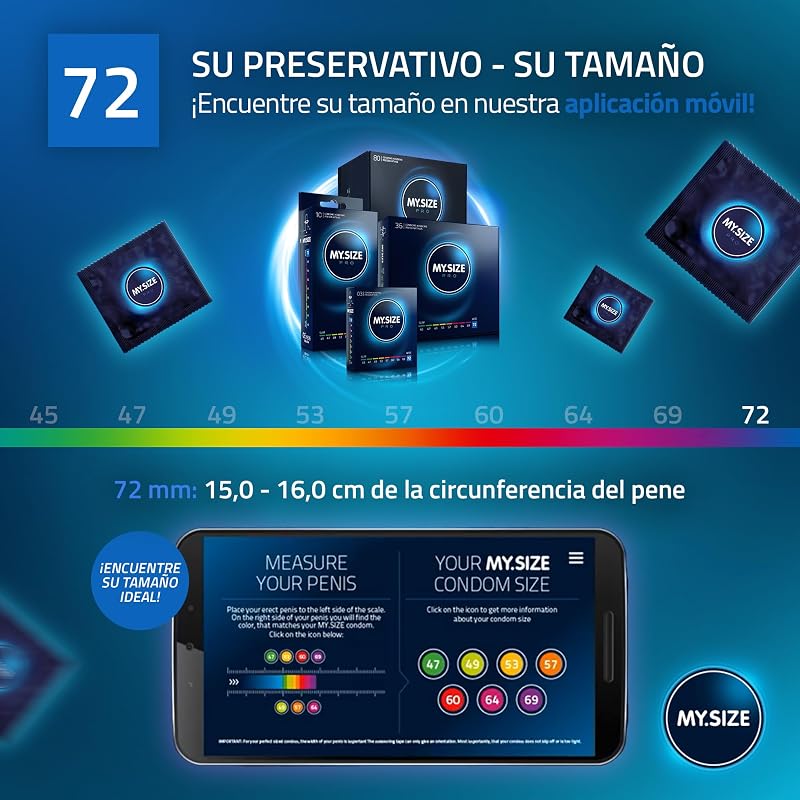 Preservativos PRO ELITE, tamanho 8, 72 mm, XXXL, 36 peças - Látex Vytex extra puro, fácil de abrir