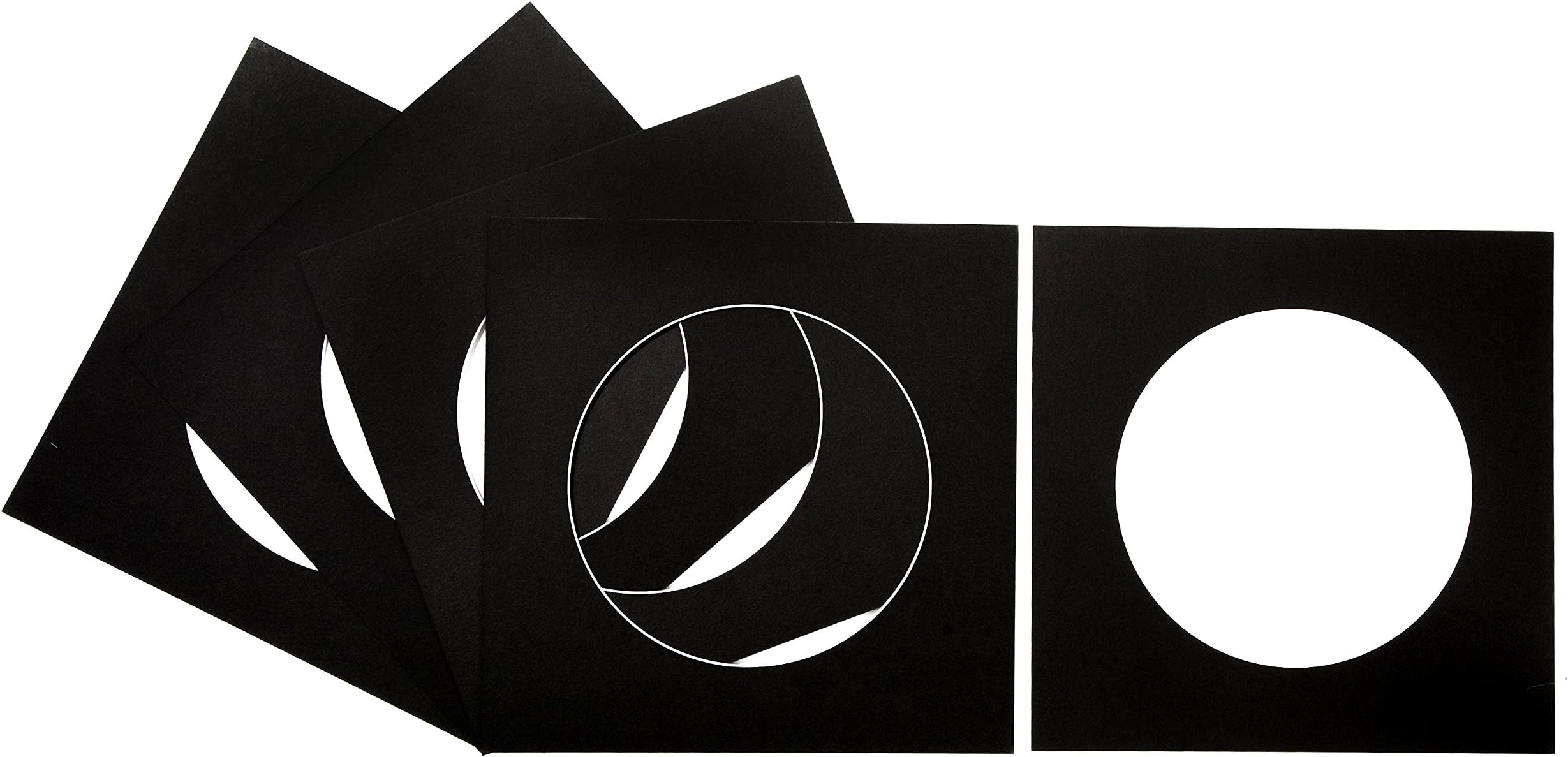 ColourmountPack of 5 Black Circular Picture/Photo Mounts (8x8 to fit 6X6)