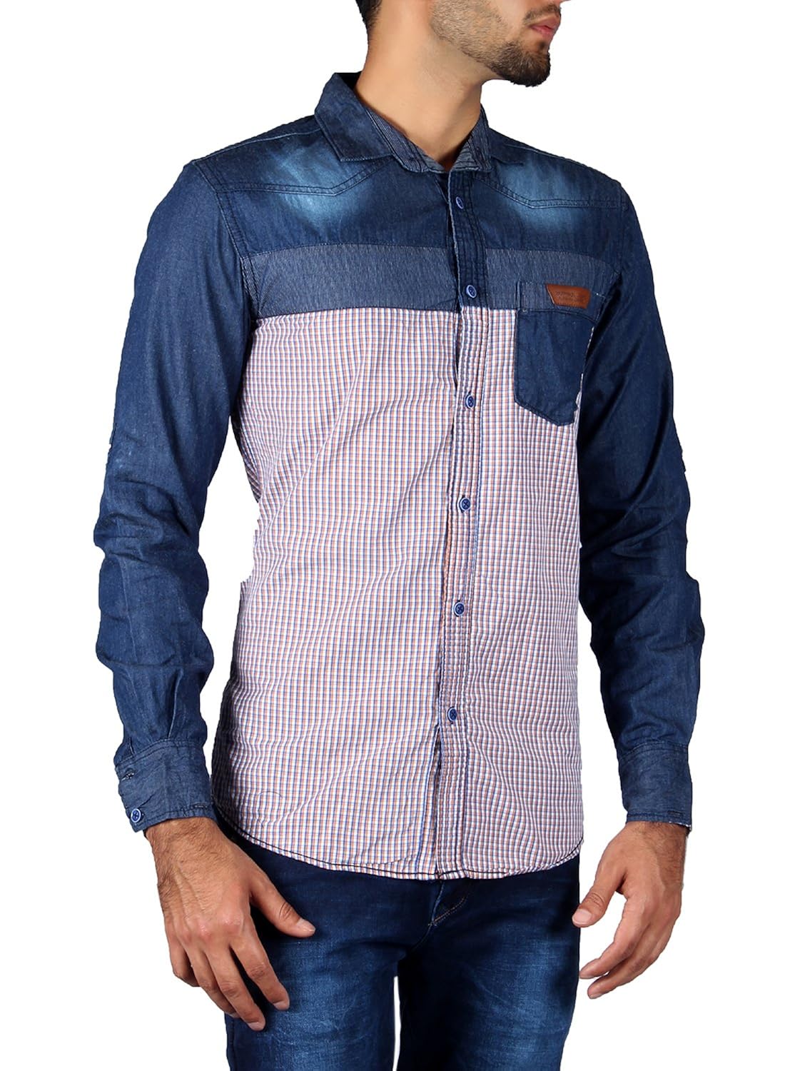 checked shirt with jeans