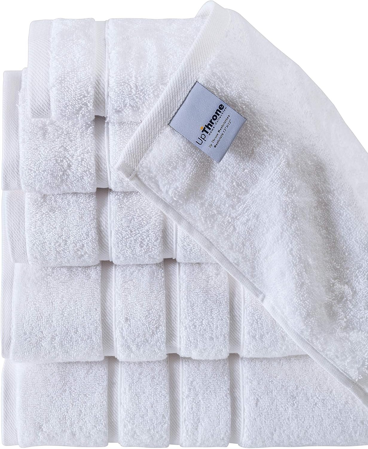 UpThrone Turkish Cotton White Bath Towels Set - Bathroom Towels - Turkish Bath Towel Set for Bathroom - Turkish Cotton Bath Towels Set of 6: Kitchen & Dining