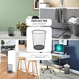 KEPLIN Round Trash Can Bin 1 Pack Charcoal Black Non-slip Mesh Bin view 5