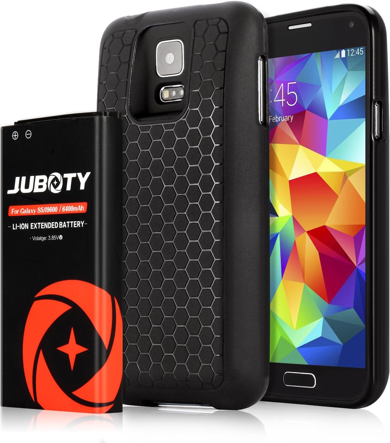 Galaxy S5 Battery/JUBOTY 6400mAh Replacement Battery for Samsung Galaxy S5 I9600 G900H G900V G900A G900T G900P with Back Cover and TPU Case/S5 Battery