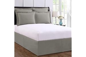 BED MAKER'S Bed Maker’s Never Lift Your Mattress Bed Skirt, Designed for Box Spring Beds, Split Corners, 14 Inch Drop Length, King, Silver