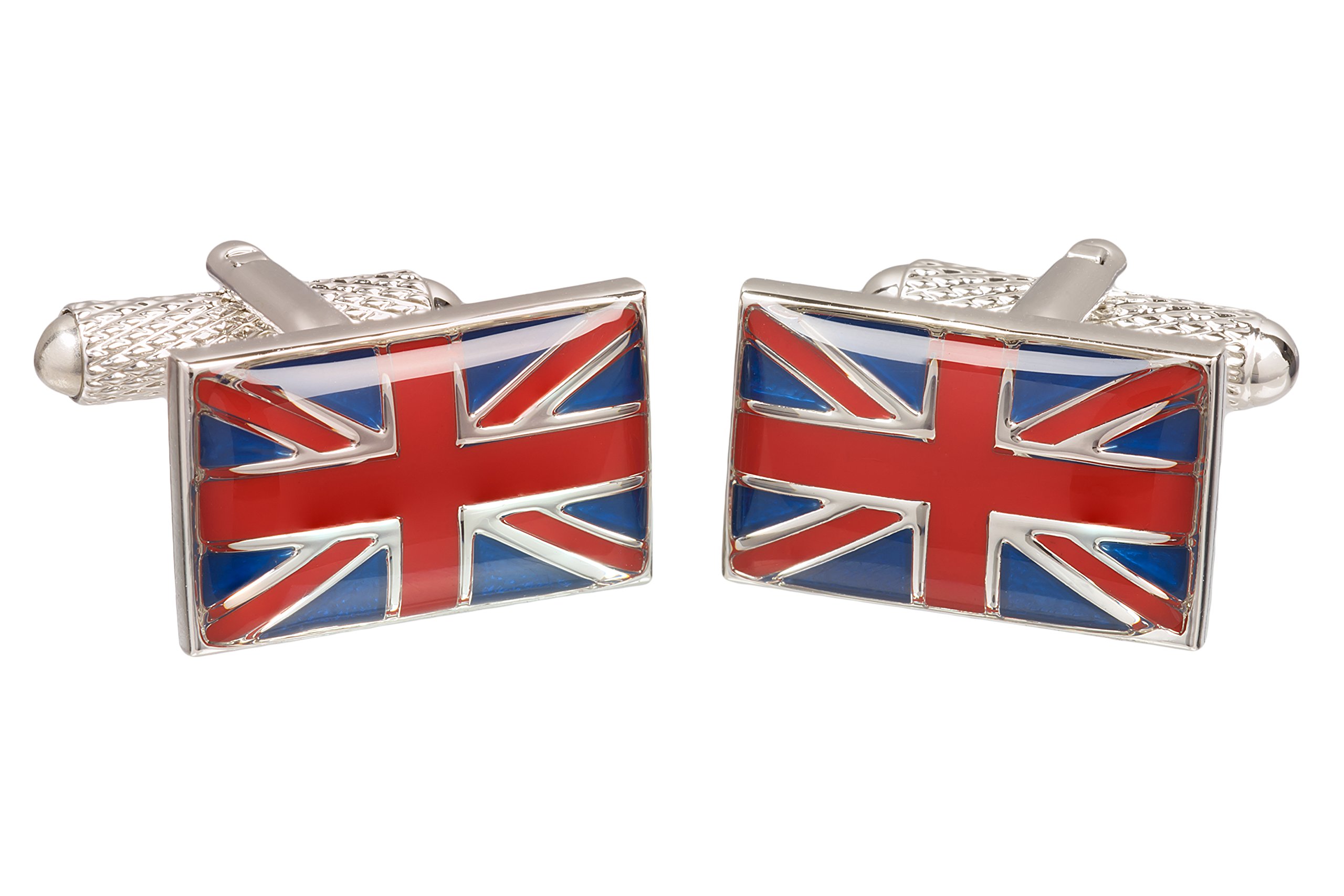 Union Jack British Flag Cufflinks for Men Presented in Onyx Art London Cufflink Box