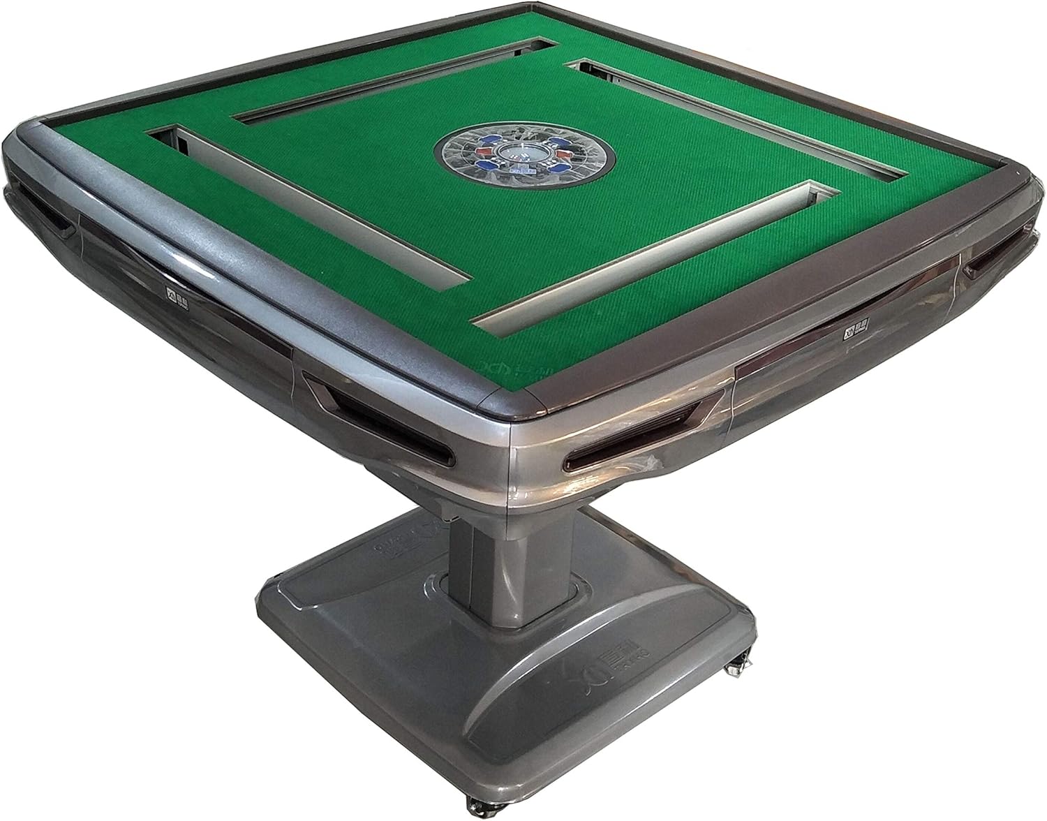 Automatic Mahjong Table Gray UltraThin Pedestal Folding Style with