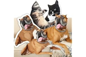 UBJVA Pet Pillows Personalized Photo Ugly Custom Dog Cat Shaped Throw Pillow Memorial Gifts for Loss of Dog