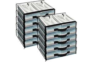 CareLoom 10PCS Clear Comforter Storage Bags, Waterproof Totes for Storage with Handle and Zips, Under Bed Storage Closet Orga