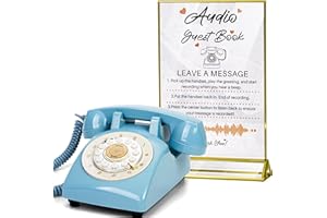 FiayaCom Audio Guest Book Wedding Phone,32GB Memory Customized Audio Messages, Volume Adjustable, with Message Replay Feature