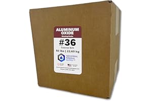 INDUSTRIAL MINERAL SUPPLY Aluminum Oxide - 50 lbs. or 22. 69 kg. - Sand Blasting Abrasive Media for Sandblasters, Sandblast Guns and Blast Cabinets (#36 Grit - Coarse)