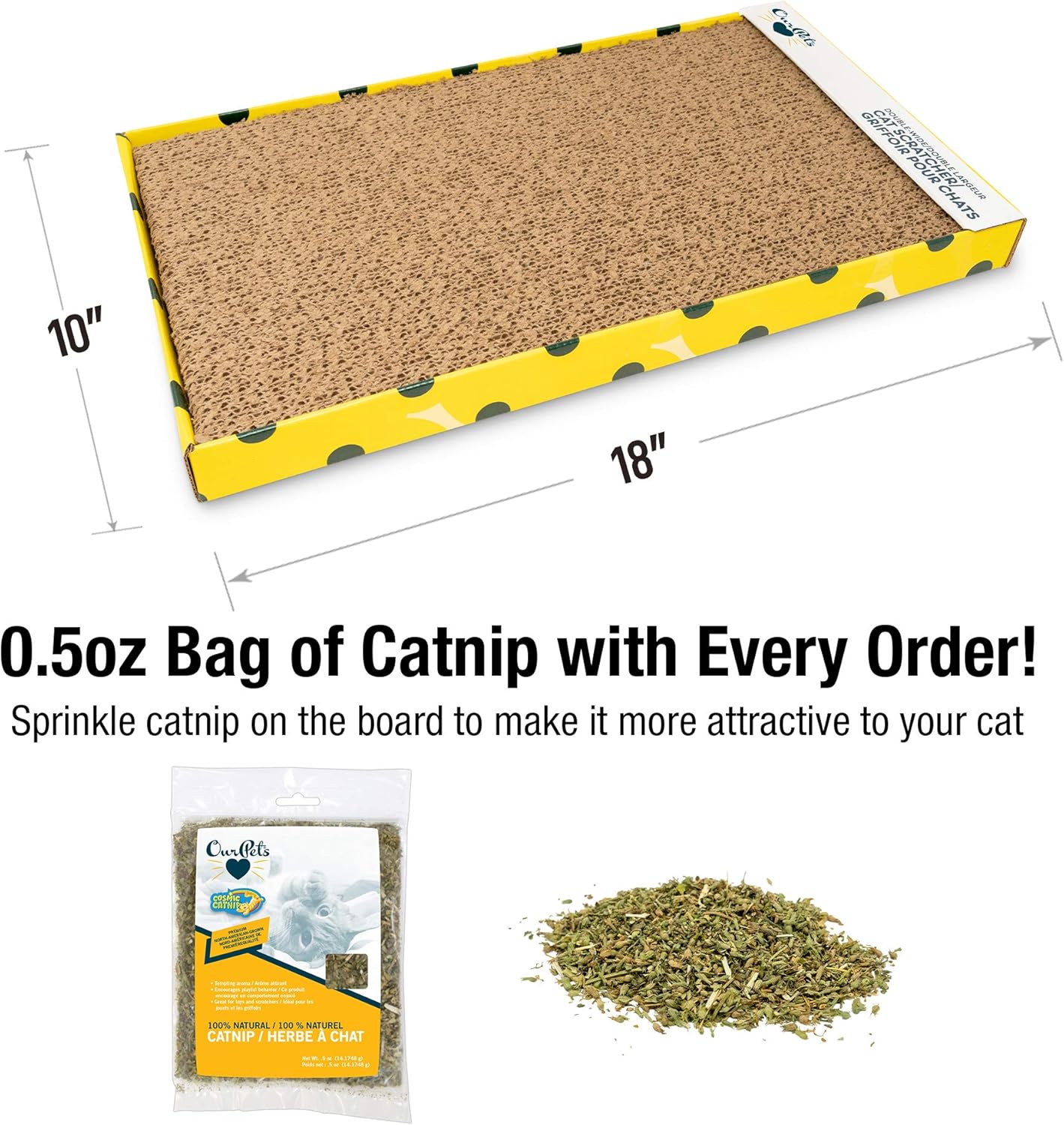 Cosmic OurPets Far and Wide Cat Scratcher Cat Toys (Cat Toys for Indoor Cats, Catnip Toys, Cat Gifts & Cat Toys Interactive) [Includes Cosmic Catnip-100% Premium North-American Grown] : Scratching Posts : Pet Supplies