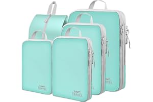 LEMOOBOLSA 4-Piece Packing Cube Set - Lightweight Luggage Organizers for Travel, Vacation and Suitcases - Durable Accessories with Compression