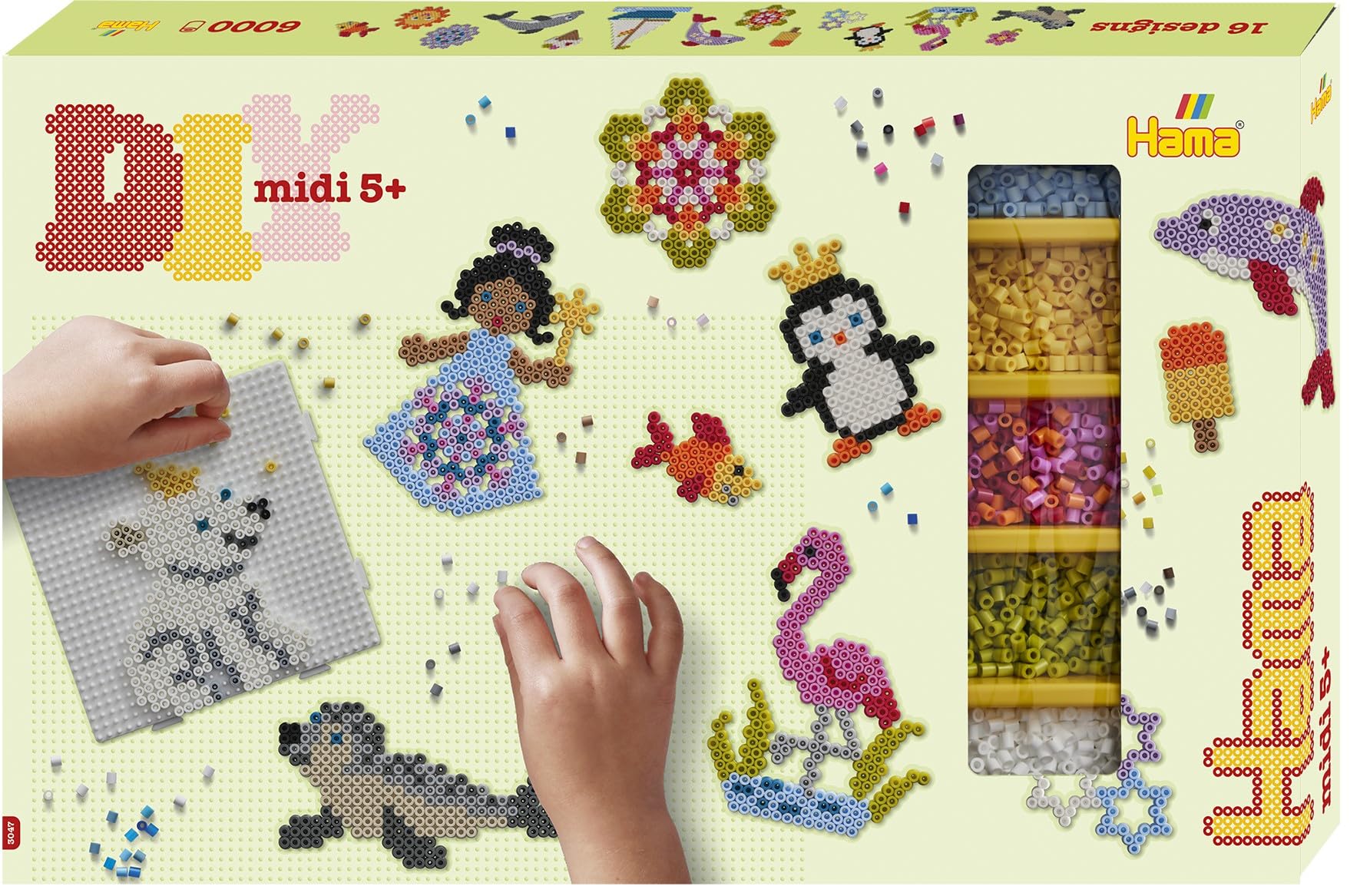 Hama Giant DIY Gift Box | Approx. 6.000 Fuse Beads, 3 Pegboards, Colour Design Sheet, Instructions & Ironing Paper | Mosaic Decoration Arts & Craft for Creative Children Ages 5+ | Assorted Colours