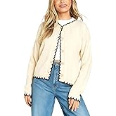 Majdan Women's Lightweight Cardigan V Neck Button Down Knit Sweater Long Sleeve Casual Tops for Women