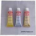 Rub-N-Buff 3 Color Assortment with Premium Buffing Cloth (Silver Leaf, Antique Gold, Gold Leaf)
