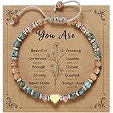 yupoxiu Inspirational Gifts for Women Birthday - Healing Natural Stone Bracelets, Thinking of You Get Well Soon Gifts for Women Friend Sister