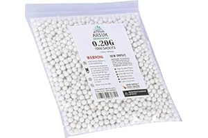 Arsuk Biodegradable Airsoft BBS 6mm – White – 0.20g Seamless BB Pellets for Target Practice – Precision 6mm Airsoft BBS with Smooth Finish – Pack of 1K/2K/5K BB Bullets for Consistent Performance